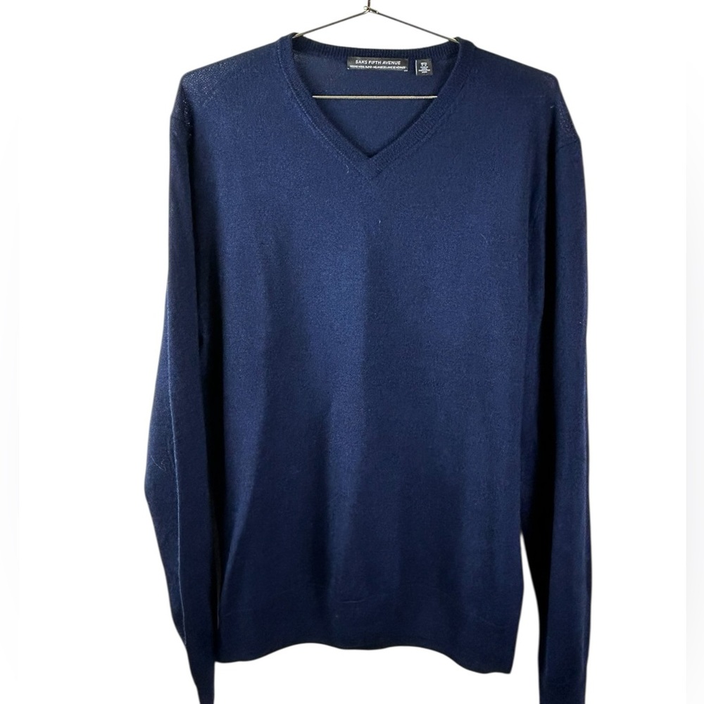 Saks Fifth Avenue Men's Deep Blue V-Neck Sweater-